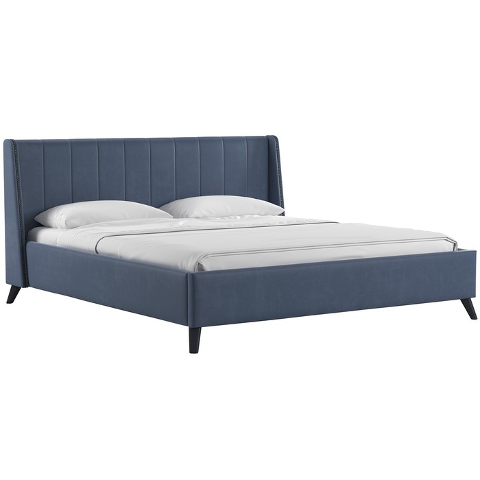 Кровать двуспальная «Мелисса», с ортопедическим основанием, с подъёмным механизмом, 1800×2000 мм, цвет тори 83/серо - синий