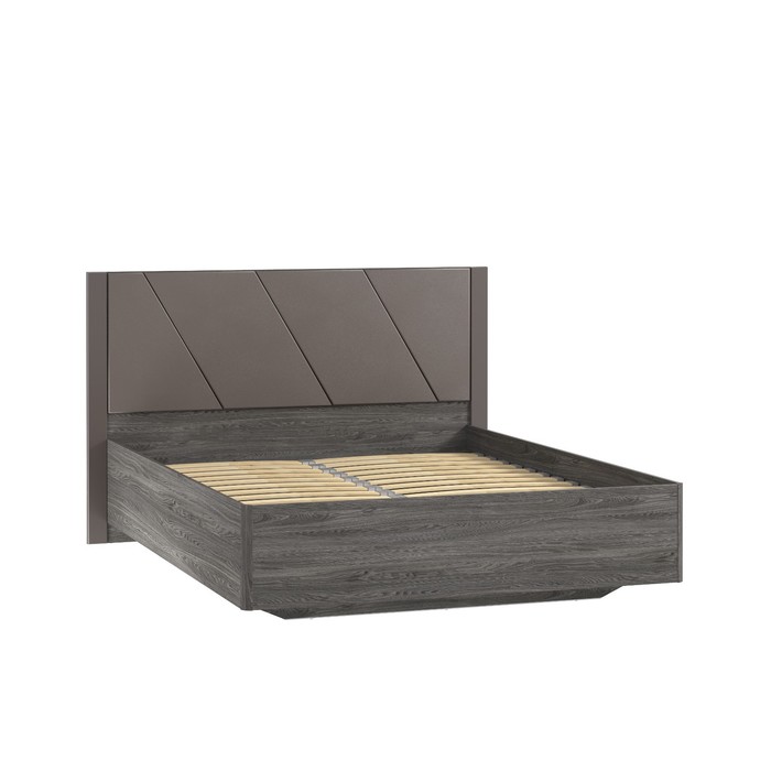 Кровать двуспальная Summit, с ортопедическим основанием, спальное место 1600×2000 мм, цвет мягкого элемента канзас/ясень анкор тёмный