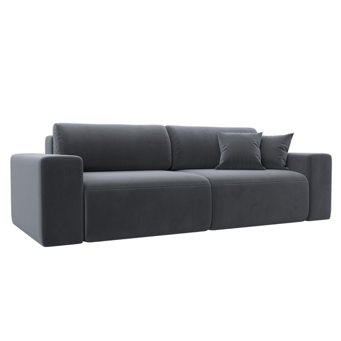 Прямой диван «Лига 036 Классик», механизм еврокнижка, НПБ, велюр, цвет серый